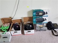 GROUP LOT- HATS, MISC, TELEPHONES, KEY BOARDS,