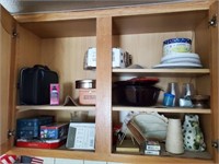 CONTENTS OF UPPER AND LOWER CABINET IN KITCHEN