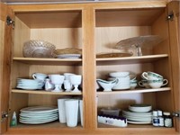 CONTENTS OF CABINETS- CUPS AND SAUCERS, HEN ON NES