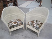 2 wicker chairs- -padded seats