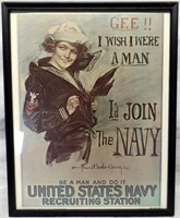 1974 WWI US Navy Recruiting Christy Poster