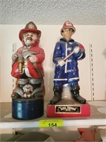 PAIR OF FIREMAN DECANTERS,