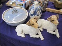 studio pottery - 2 sandicast terriers