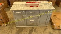 Gray marble top bathroom vanity