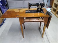 Antique Singer Sewing Machine with folding table