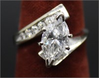 14kt white gold ring w/ 1.6 cts. Marquee Diamond