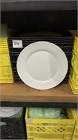 Milk crate of dinner plates