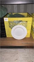 Milk crate of small plates