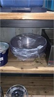 9 large plastic salad bowls
