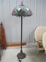 floor lamp with leaded glass shade