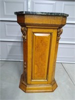 Antique Wood Stand with Marble Top-42"x26"x21"
