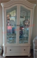 Stanley 7'3" solid wood lighted china cabinet.