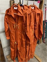 4 - ADULT SIZE SMALL ORANGE MILITARY FLIGHT SUITS
