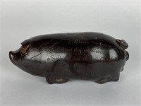 Rare Anna Pottery Pig Flask 1876