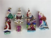 4 Christopher Radko Santa Ornaments