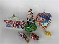 5 Christopher Radko Santa Theme Ornaments