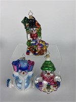3 Christopher Radko Snowman Themed Ornaments