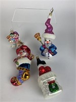 Christopher Radko Snowman Themed Ornaments