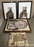 NY Central Shadow Box, (2) Rustic Prints