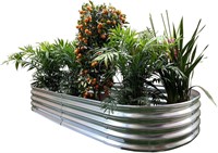 Oval Metal Raised Garden Bed Planter