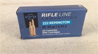 (20) PPU 50gr 222 Remington SP Ammo