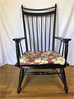 Ebonized Hitchcock style comb back chair.