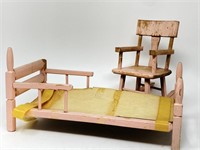 Vtg Wooden Doll Furniture