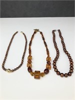 Pair of Amber Bead Necklaces