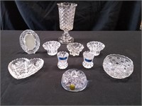 10 pc. Crystal Glassware-Paperweight-Candle Holder