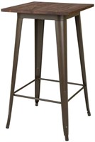 Glitzhome Modern Style Square Metal Bar Table