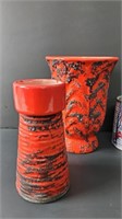 2 vases en céramique MCM brutalisme