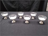 6 Vintage Silver Dessert Cups--4" tall