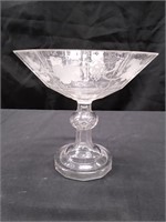 Vintage Crystal Serving Dish-10" tall