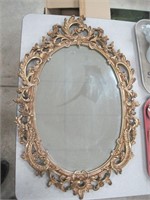 Syroco wood mirror-fancy gold-wall hung
