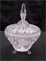 Vintage Crystal Candy Dish--7" tall