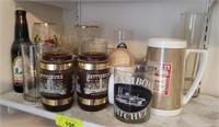 GROUP LOT OF MUGS, GLASS, BEER COLLECTIBLES