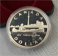 1984 Toronto proof silver dollar épreuve en