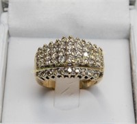 14K Gold diamond ring, Bague à diamants en or