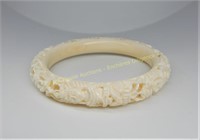 Carved ivory bangle bracelet en ivoire