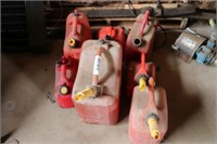 7 ASSORTED GAS CANS