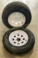 Trailer Tires Size 205/75R14 with Rims 5 Bolt