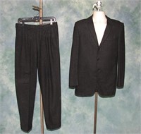 Vintage Mens Black & Gray Suit
