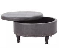 Augusta Ottoman Pewter - OSP Home Furnishings