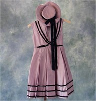 Antique Girls Taffeta Dress and Bonnet