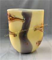 Murano glass vase, Vase en verre, 12" x 17"