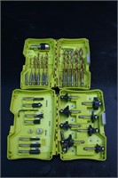 Two Ryobi Router & Drill Bit Sets