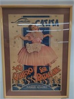 Framed lithograph poster "Yo Quiero ser Bataclana