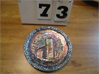 Fenton collector plate, carnival glass