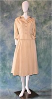 1950s Silk Party Dress w/ Peplum