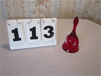 Fenton red hand painted bell, no chips